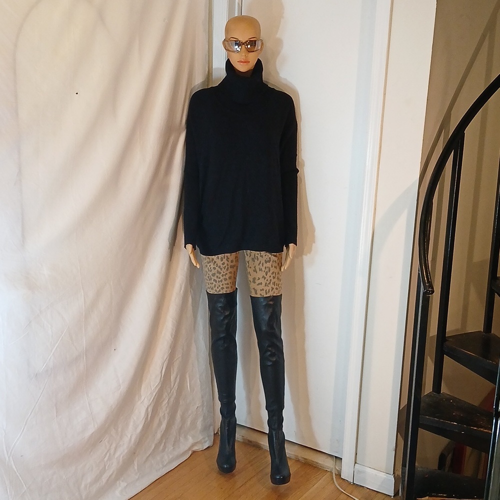 Stunning Like New Barneys (New York) Black Leather Over-the-Knee Platform  Boots - Picture 16 of 16